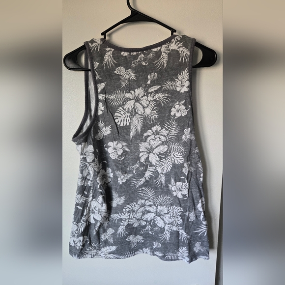 Men's blue & gray Hawaiian print tank tops, size S - Picture 3 of 5